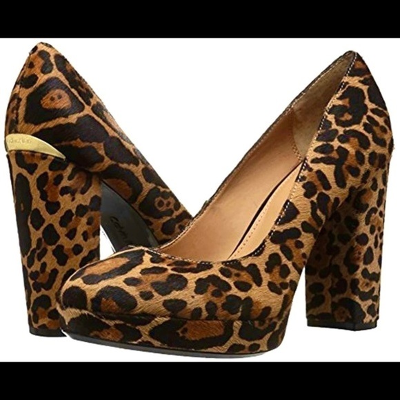 CALVIN Klein Monika Leopard Calf Hair Platforms - Picture 14 of 14